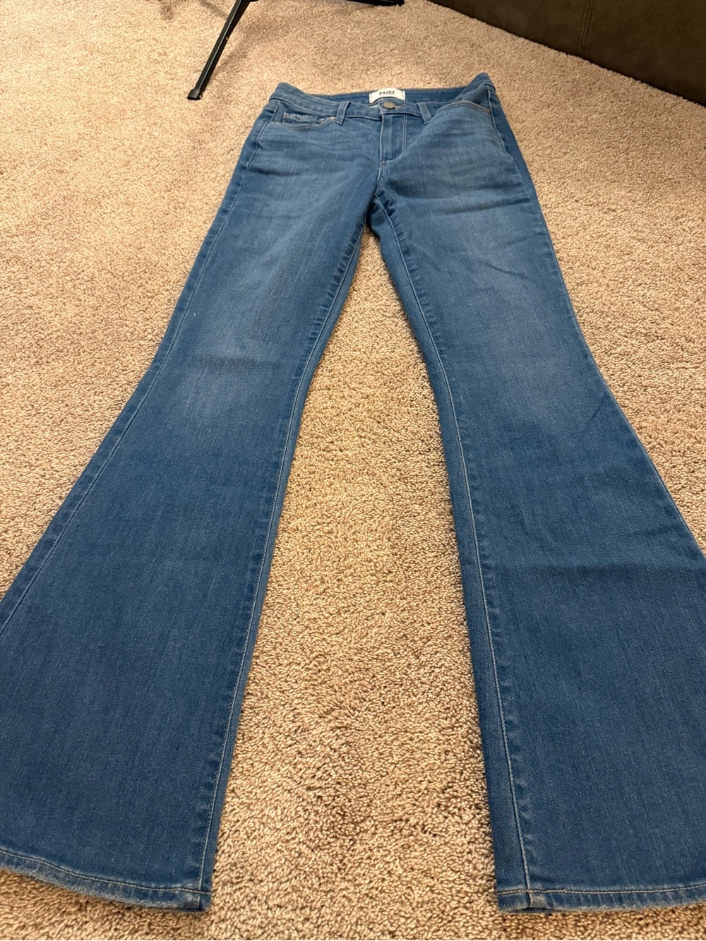 PAIGE Medium Blue Flare Jeans - Wide Leg Denim